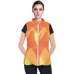 Abstract Orange Yellow Red Color Women s Puffer Vest