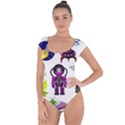 Space Clip Art Aliens Space Craft Short Sleeve Leotard  View1