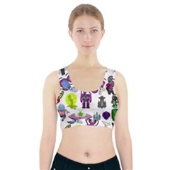 Space Clip Art Aliens Space Craft Sports Bra With Pocket by Celenk