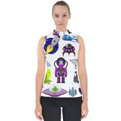 Space Clip Art Aliens Space Craft Shell Top