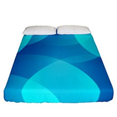 Abstract Blue Wallpaper Wave Fitted Sheet (california King Size)