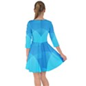 Abstract Blue Wallpaper Wave Smock Dress View2