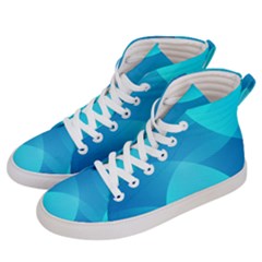 Abstract Blue Wallpaper Wave Women s Hi-top Skate Sneakers by Celenk