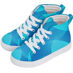 Abstract Blue Wallpaper Wave Kid s Hi-top Skate Sneakers by Celenk