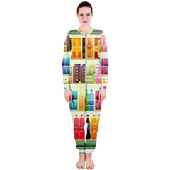 Supermarket Shelf Products Snacks Onepiece Jumpsuit (ladies)  by Celenk