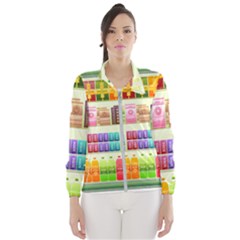 Supermarket Shelf Products Snacks Wind Breaker (women)