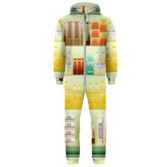 Supermarket Shelf Coffee Tea Grains Hooded Jumpsuit (men)  by Celenk