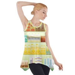 Supermarket Shelf Coffee Tea Grains Side Drop Tank Tunic by Celenk