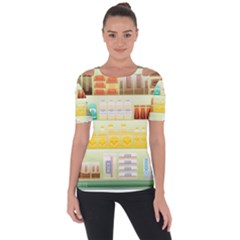 Supermarket Shelf Coffee Tea Grains Short Sleeve Top by Celenk