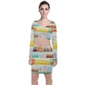 Supermarket Shelf Coffee Tea Grains Long Sleeve Crop Top & Bodycon Skirt Set View1