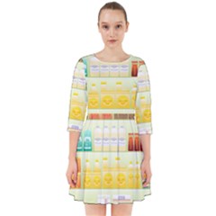 Supermarket Shelf Coffee Tea Grains Smock Dress by Celenk