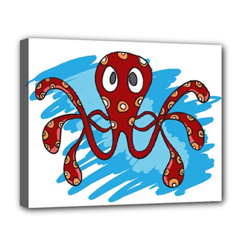 Octopus Sea Ocean Cartoon Animal Deluxe Canvas 20  X 16   by Celenk