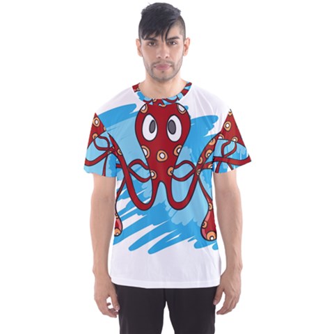 Octopus Sea Ocean Cartoon Animal Men s Sports Mesh Tee by Celenk