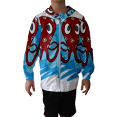 Octopus Sea Ocean Cartoon Animal Hooded Wind Breaker (kids) by Celenk