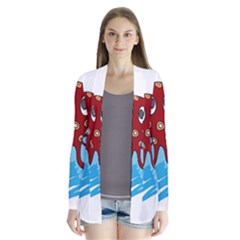 Octopus Sea Ocean Cartoon Animal Drape Collar Cardigan by Celenk