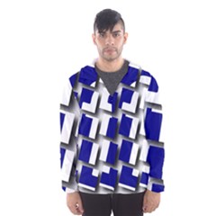 Facebook Social Media Network Blue Hooded Wind Breaker (men) by Celenk