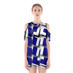 Facebook Social Media Network Blue Shoulder Cutout One Piece by Celenk