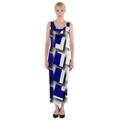 Facebook Social Media Network Blue Fitted Maxi Dress by Celenk