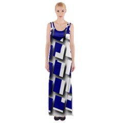 Facebook Social Media Network Blue Maxi Thigh Split Dress by Celenk