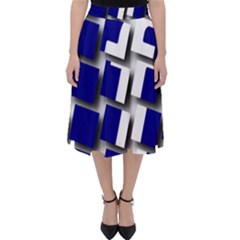 Facebook Social Media Network Blue Folding Skater Skirt