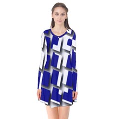 Facebook Social Media Network Blue Flare Dress by Celenk