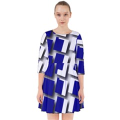 Facebook Social Media Network Blue Smock Dress by Celenk