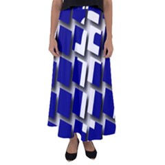 Facebook Social Media Network Blue Flared Maxi Skirt by Celenk