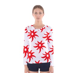 Star Figure Form Pattern Structure Women s Long Sleeve Tee