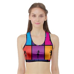 Girls Fashion Fashion Girl Young Sports Bra With Border by Celenk