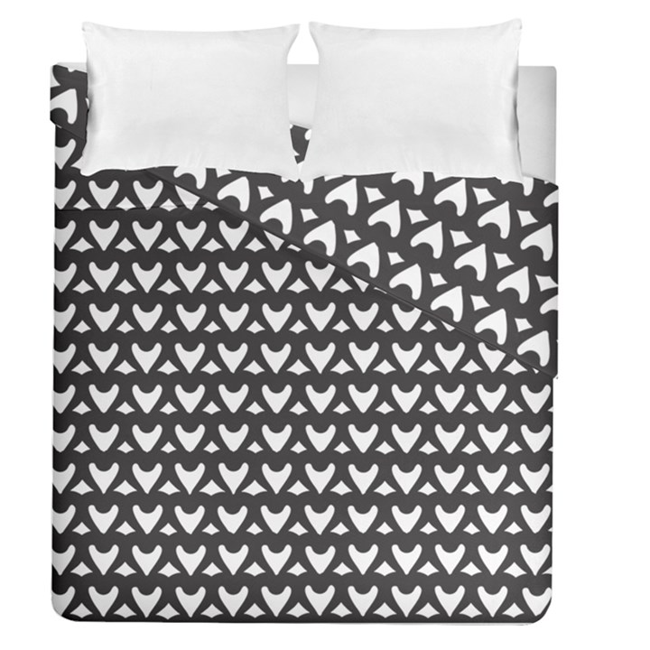 Heart Black Chain White Duvet Cover Double Side (Queen Size)