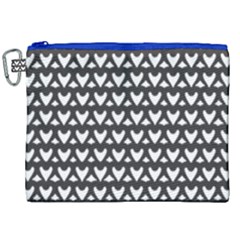 Heart Black Chain White Canvas Cosmetic Bag (xxl) by Celenk