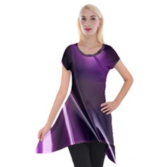 Fractal Mathematics Abstract Short Sleeve Side Drop Tunic by Celenk