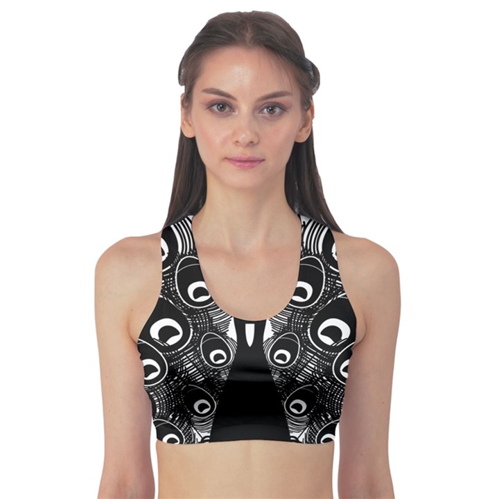 Peacock Bird Animal Feather Sports Bra