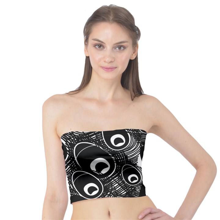 Peacock Bird Animal Feather Tube Top