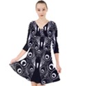 Peacock Bird Animal Feather Quarter Sleeve Front Wrap Dress	 View1