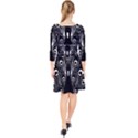 Peacock Bird Animal Feather Quarter Sleeve Front Wrap Dress	 View2