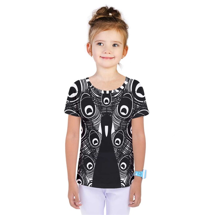 Peacock Bird Animal Feather Kids  One Piece Tee