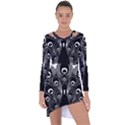 Peacock Bird Animal Feather Asymmetric Cut-Out Shift Dress View1