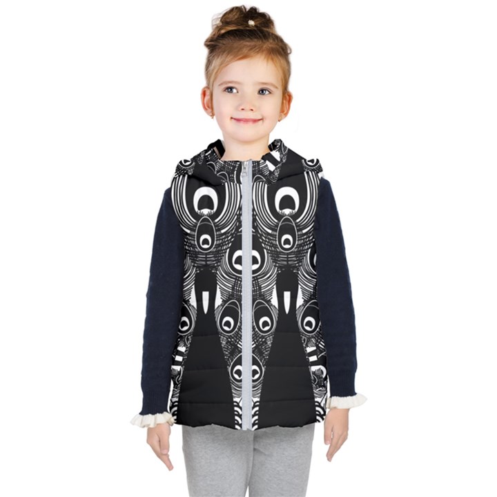 Peacock Bird Animal Feather Kid s Puffer Vest