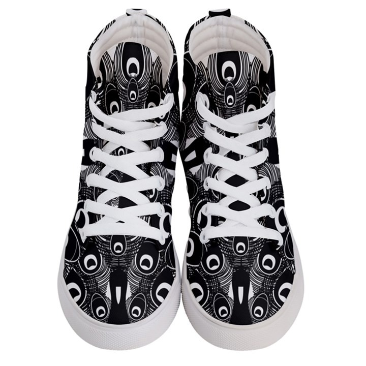 Peacock Bird Animal Feather Men s Hi-Top Skate Sneakers