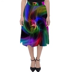 Peacock Bird Animal Feather Folding Skater Skirt