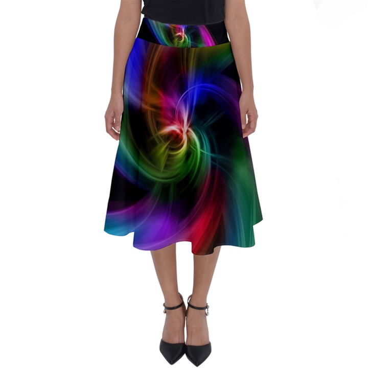 Peacock Bird Animal Feather Perfect Length Midi Skirt