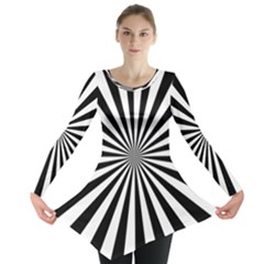 Rays Stripes Ray Laser Background Long Sleeve Tunic  by Celenk