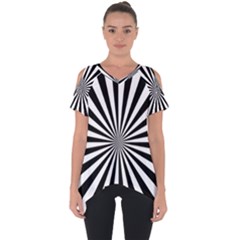 Rays Stripes Ray Laser Background Cut Out Side Drop Tee by Celenk