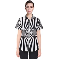 Rays Stripes Ray Laser Background Women s Short Sleeve Shirt