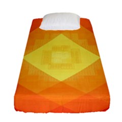 Pattern Retired Background Orange Fitted Sheet (single Size) by Celenk