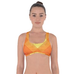 Pattern Retired Background Orange Got No Strings Sports Bra by Celenk