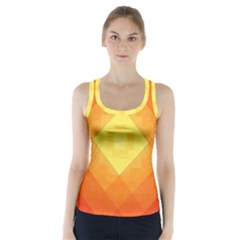 Pattern Retired Background Orange Racer Back Sports Top by Celenk