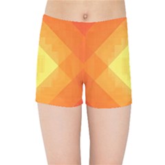 Pattern Retired Background Orange Kids Sports Shorts