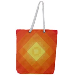 Pattern Retired Background Orange Full Print Rope Handle Tote (large) by Celenk